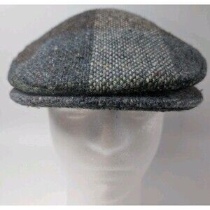 Hanna Hats Irish Tweed Flat Cap Patchwork Wool Made in Ireland M